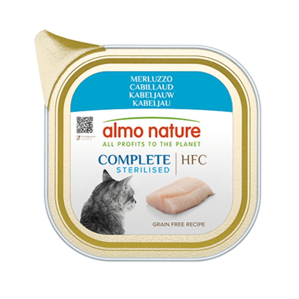 17x Almo Nature HFC Alu Kattenvoer Nat Blikje Kabeljauw85 gr