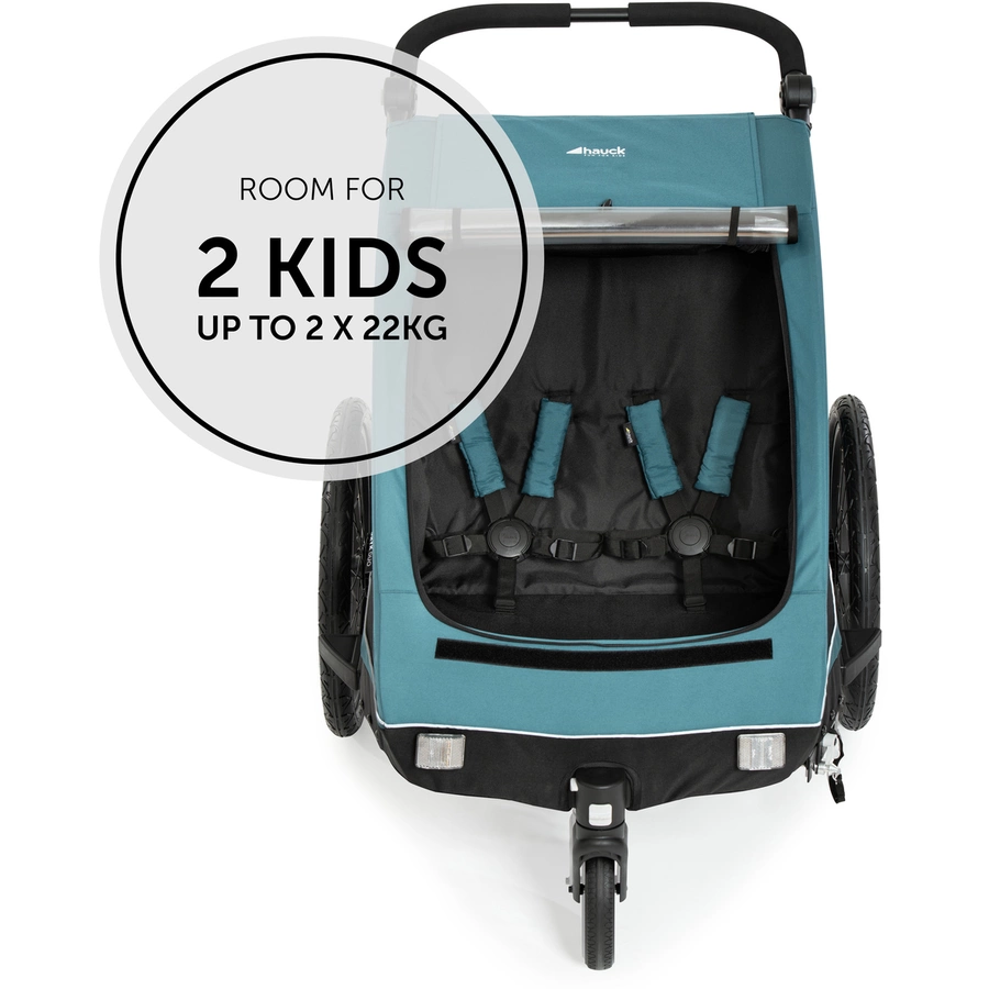 hauck 2in1 Fahrradanhänger und Buggy Dryk Duo Petrol