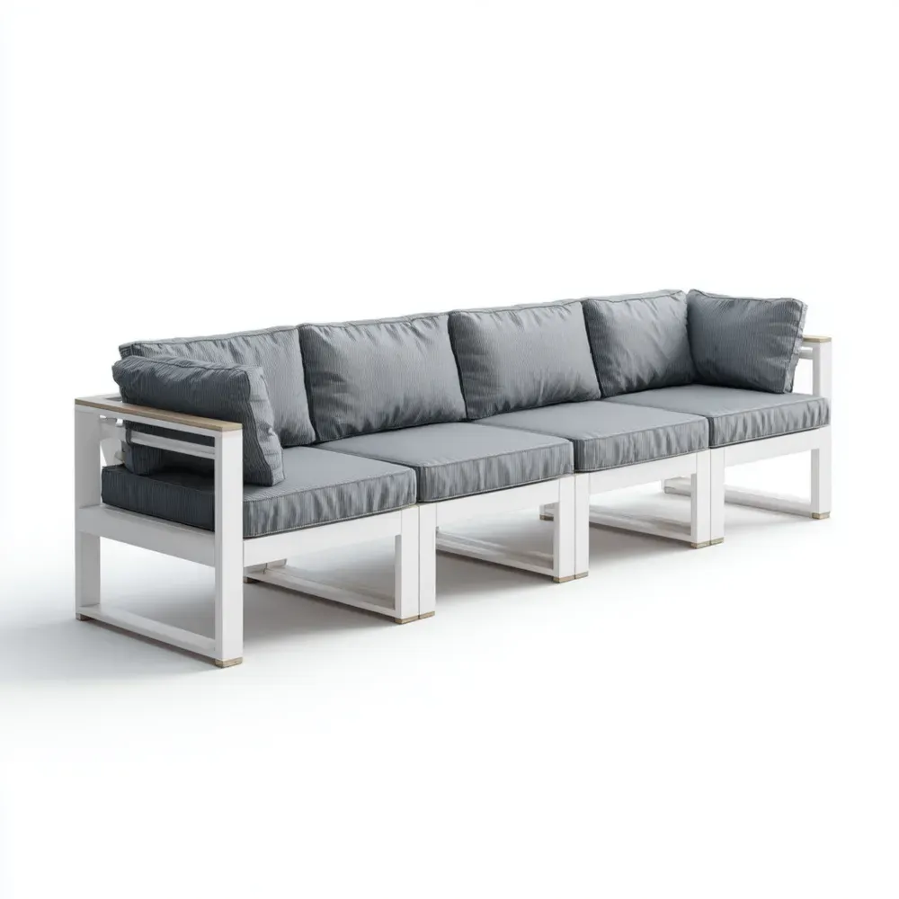 Gartensofa Set Aluminium 280x75x70 cm - Grau - Modernes Design