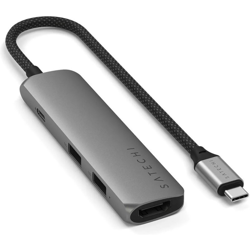 Satechi ST-P4SM hub & concentrateur USB Type-C 10000 Mbit/s Gris
