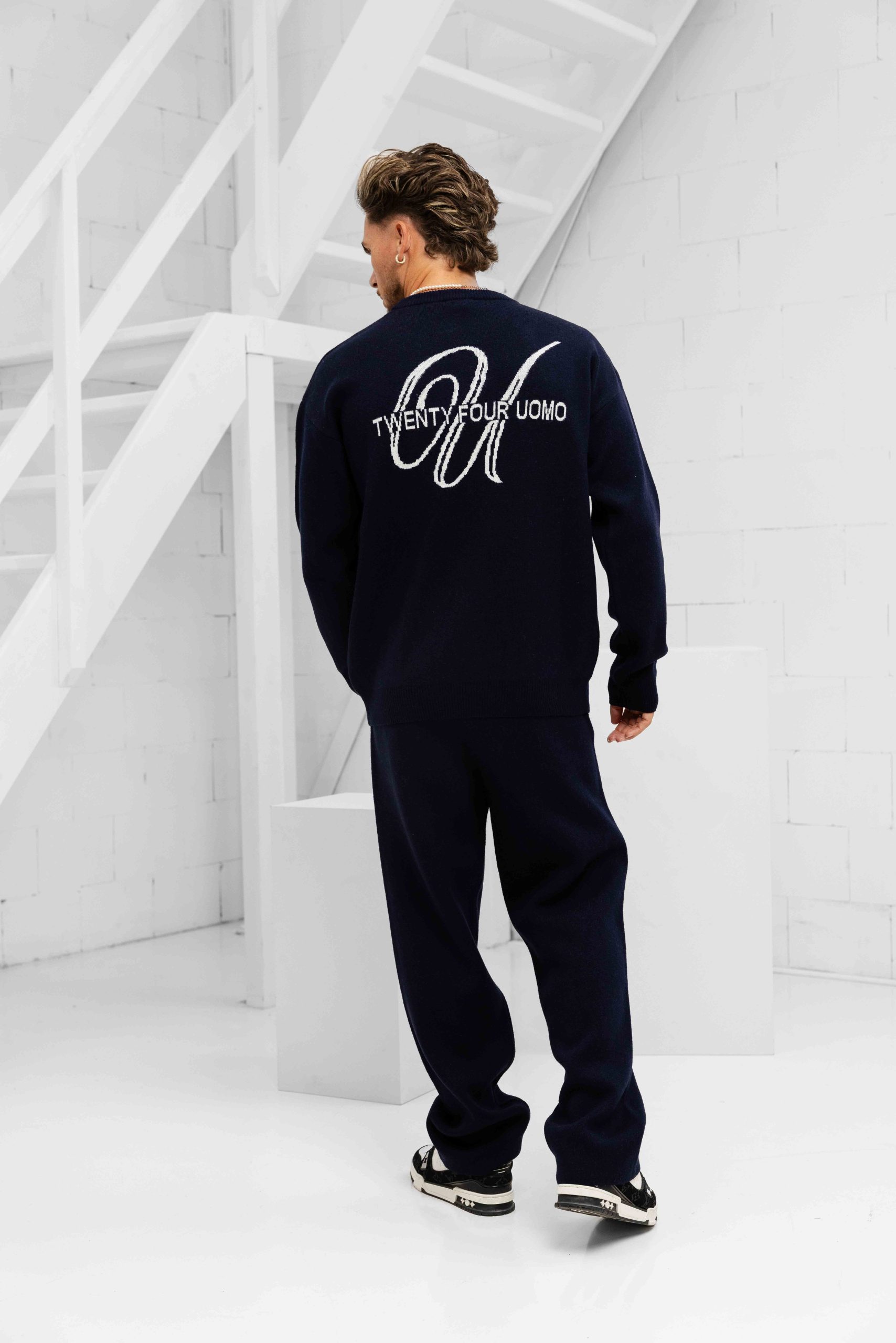 24 Uomo Knitted Trainingspak Heren Navy