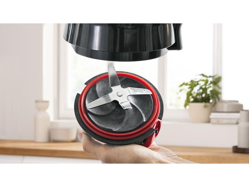 Bosch Standmixer MMB6382M Schwarz/Silber Kraftvoller Mixer mit ThermoSafe Glasbehälter und Sicherheitsdeckel