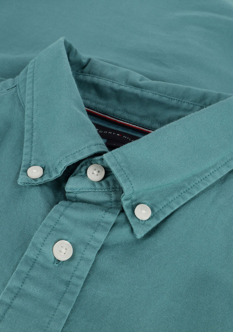 TOMMY HILFIGER groene tommy hilfiger casual overhemd pigment garment dye rf shirt