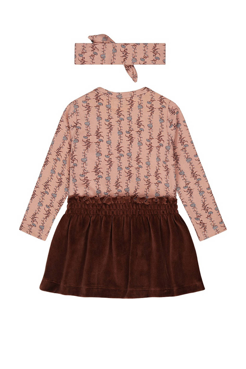 Dirkje jurk met all over print roze