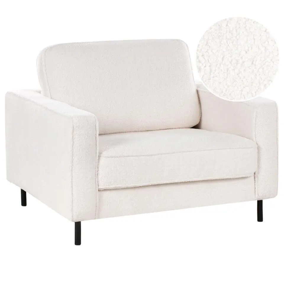 SAVALEN - Fauteuil - Wit - Bouclé