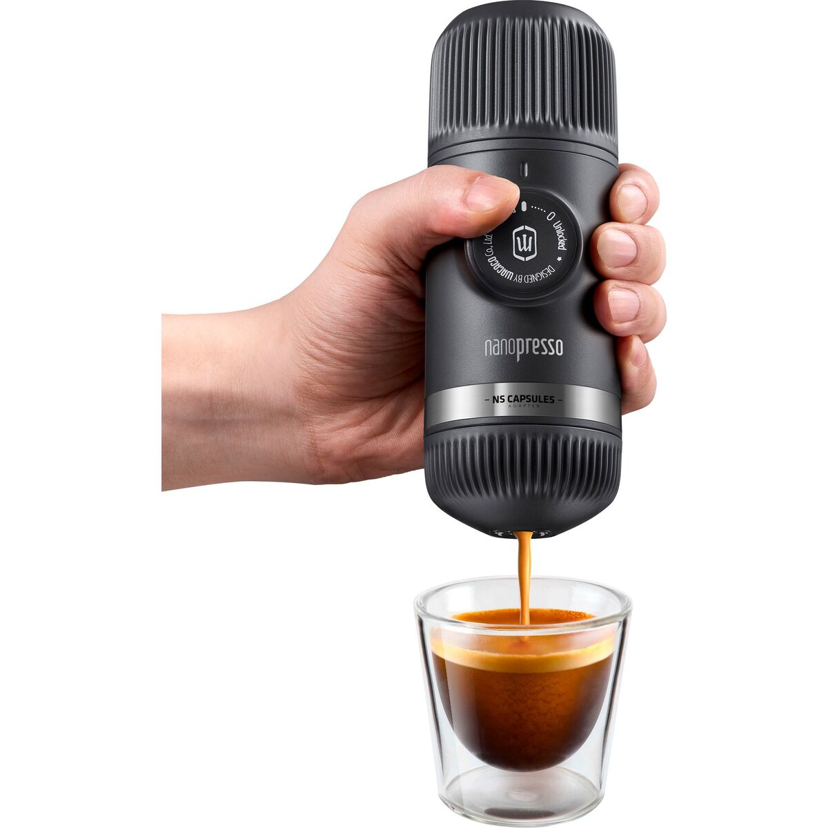 Nanopresso Espressobrygger Grå + Nespresso Adapter
