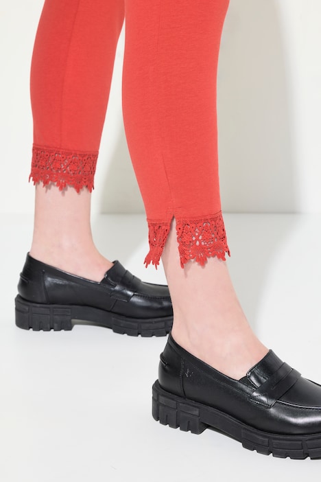 7/8-Leggings, Saumspitze, Biobaumwolle