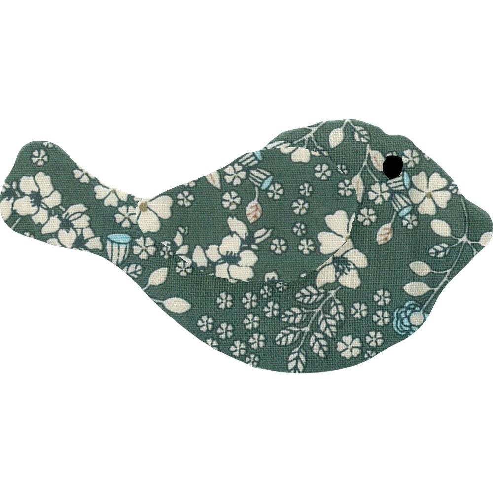 Barrette Mésange Fleuri Kaki