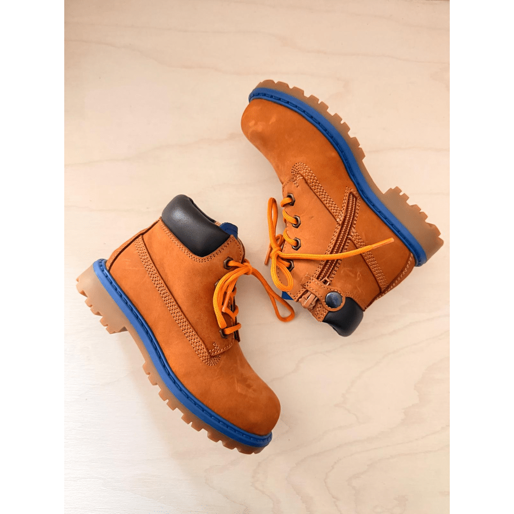 RONDINELLA - Bottine met rits Blauw Oranje