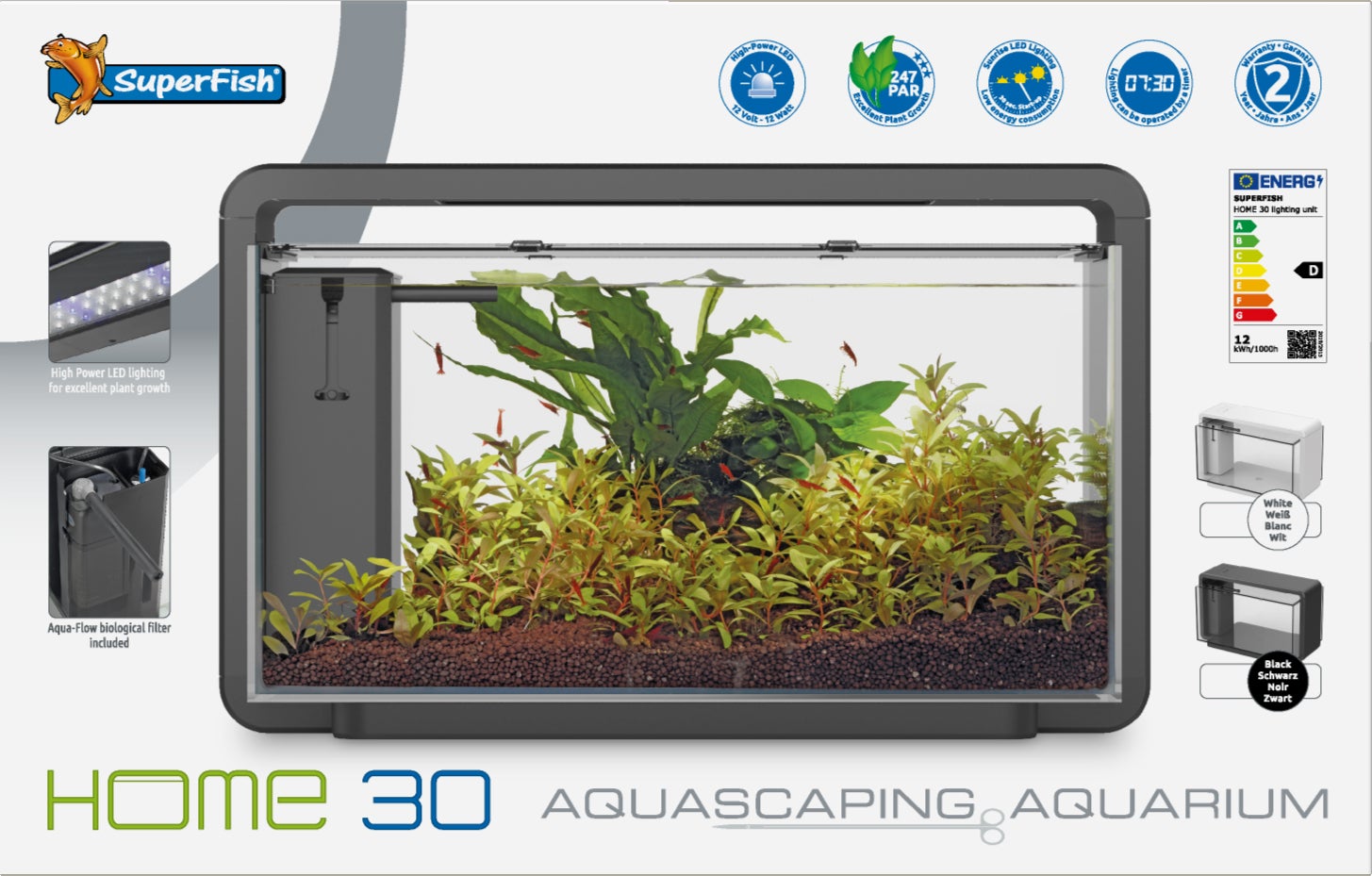 SuperFish aquarium Home 30 zwart 25 L
