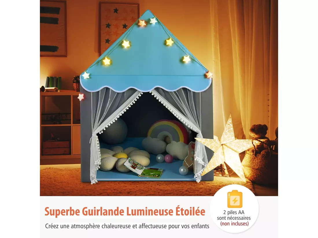 Tente de jeux pour enfants, cabane enfant avec tapis lavable, 105 x 121 x 136 cm