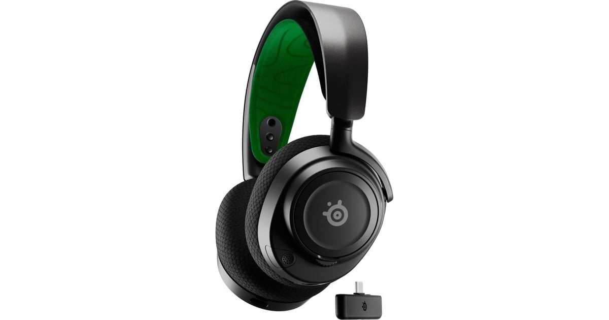 SteelSeriesArctis Nova 7X over-ear gaming headset  (Zwart/groen, 2,4 GHz, Bluetooth, Pc, Xbox One, Xbox Series X/S, PlayStation4/5, Nintendo Switch, Meta Quest 2)