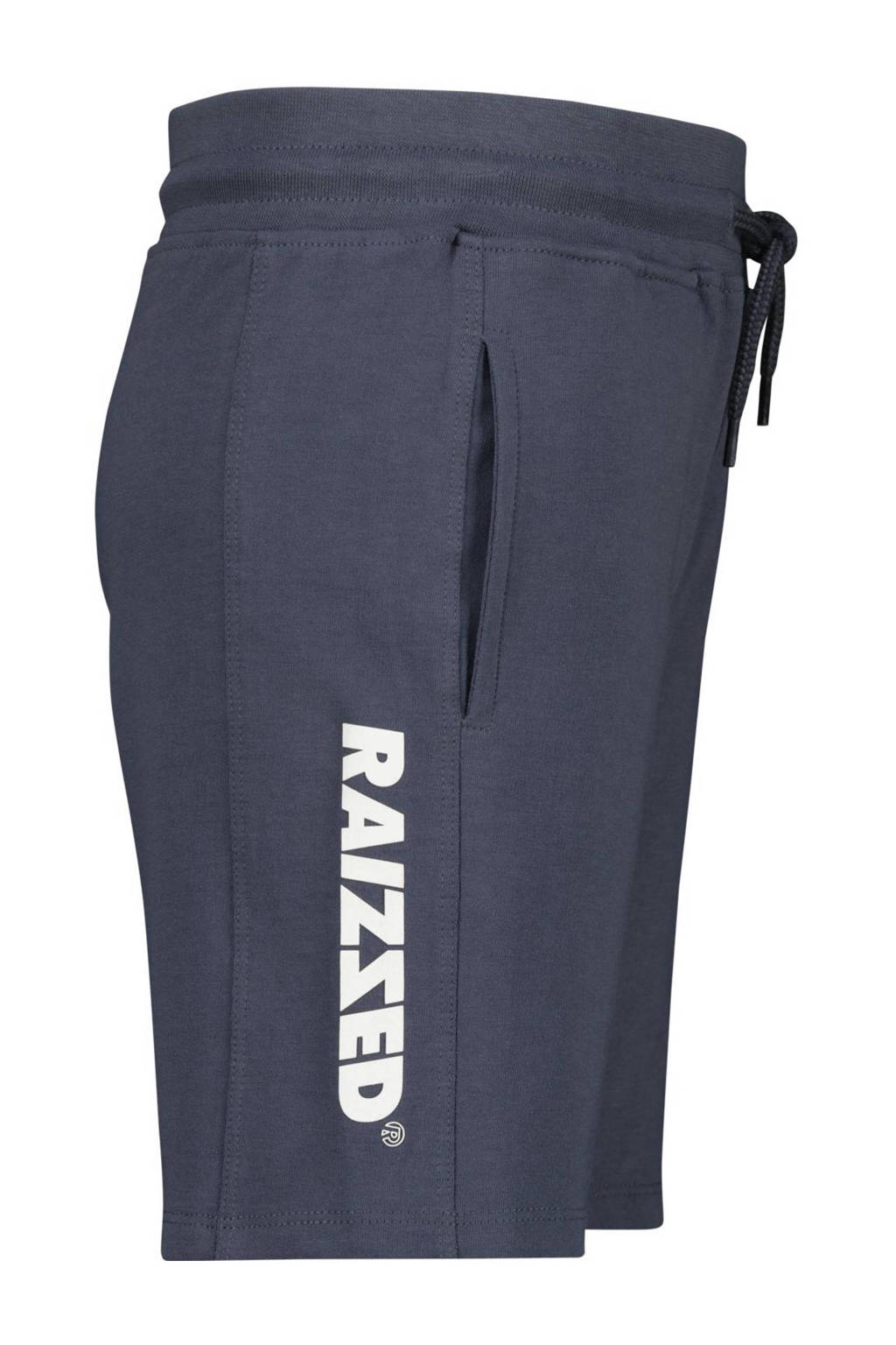 Raizzed sweatshort Djordy met logo donkerblauw