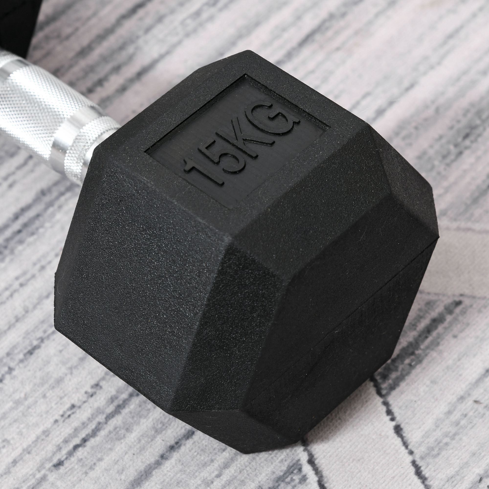 HOMCOM Kurzhantel mit 15 kg schwarz, silber 15,5B x 15,5T x 10,4H cm