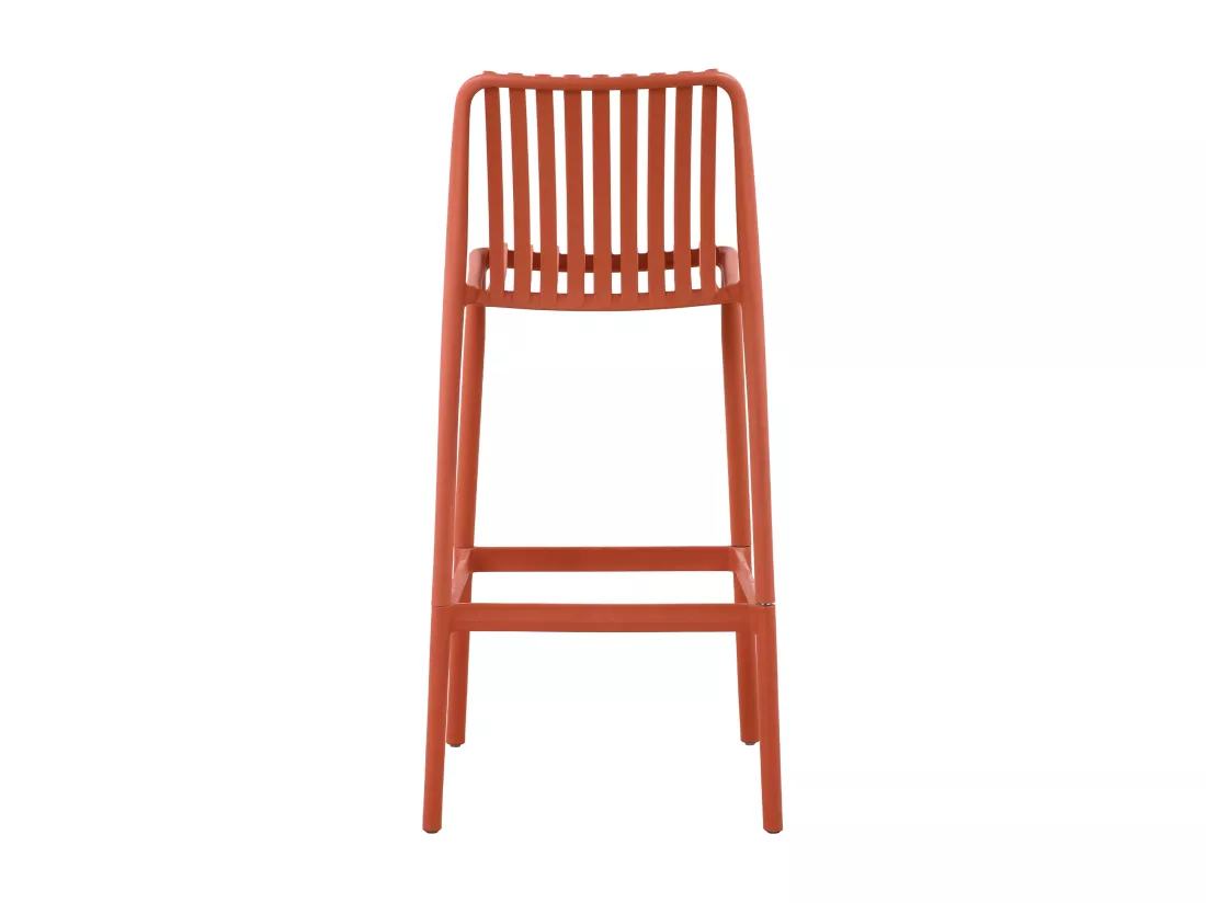 Lot de 2 chaises hautes de jardin empilables en polypropylène - Rouge - SESEH de MYLIA
