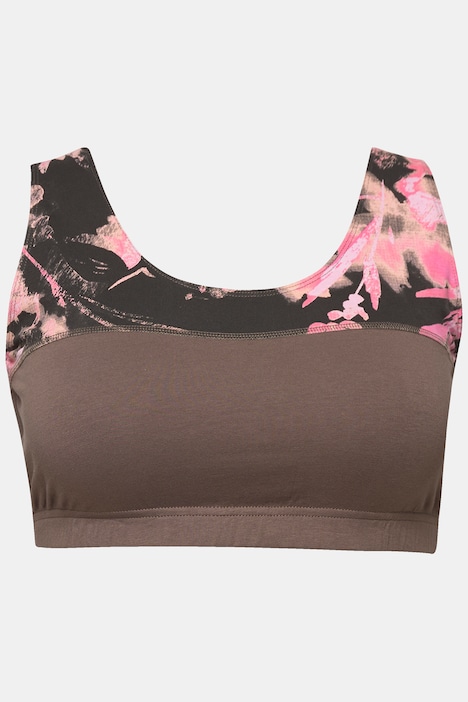 Bustier, Blätter, Rundhals, Biobaumwolle