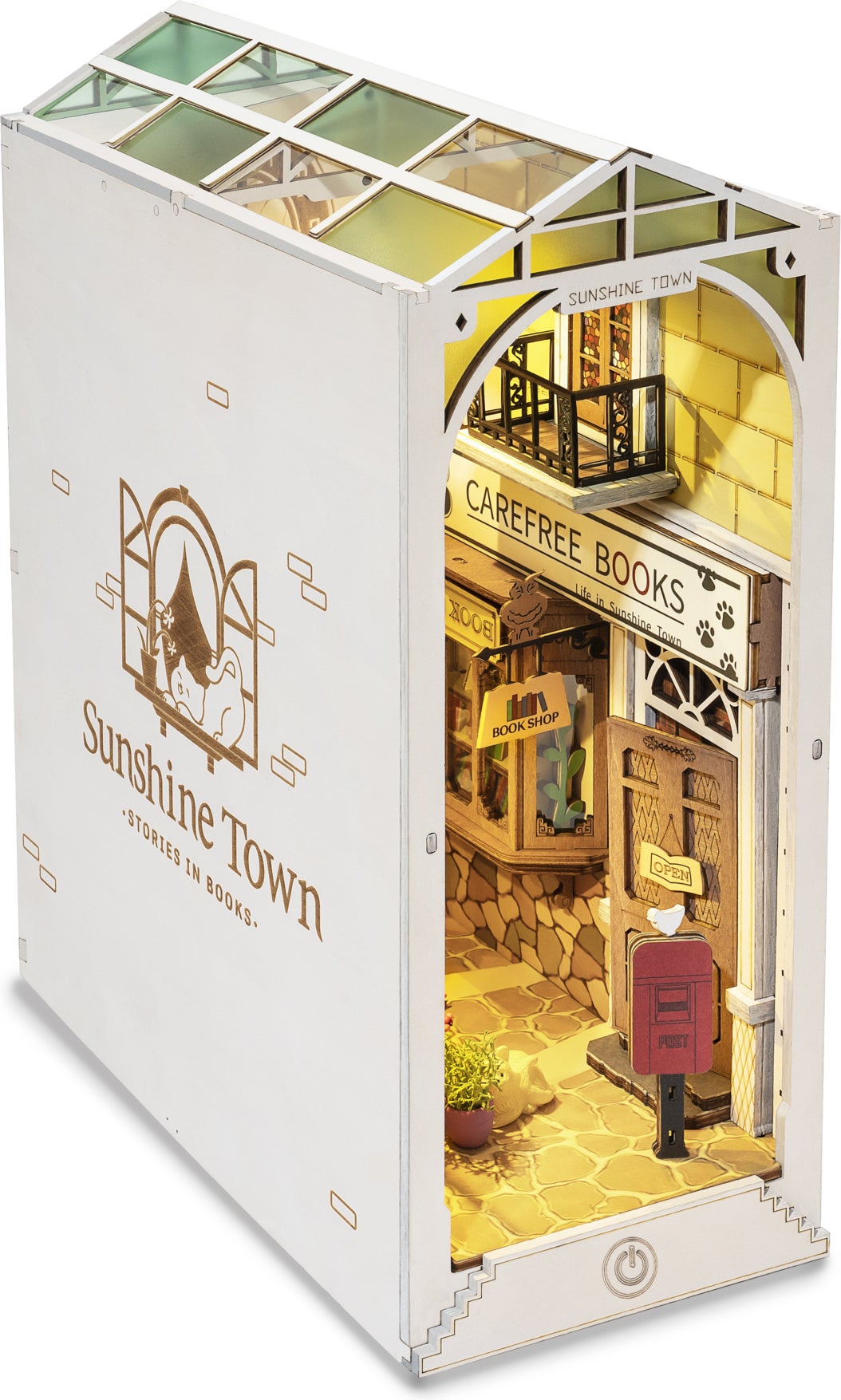 Robotime 3D puzzel Sunshine Town boekensteun 18,5 x 10 x 24,2 cm