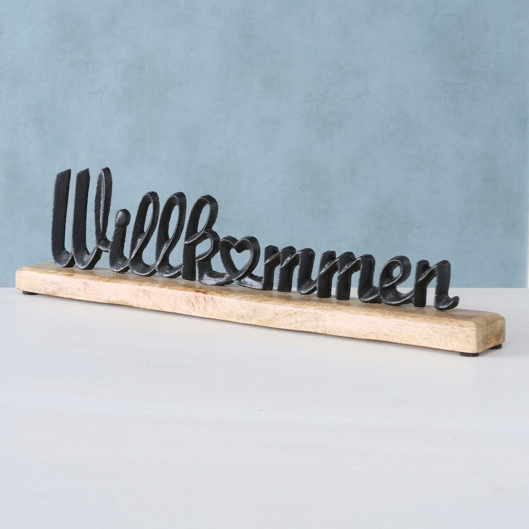 Deko Aufsteller Schriftzug WILLKOMMEN 45 cm
