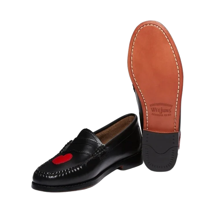 G.H BASS  Weejun Penny Love loafers - Black Leather/Red