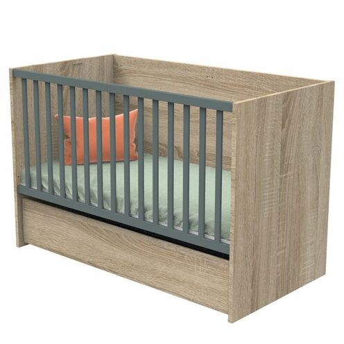 Lit 70x140 cm évolutif en lit junior 190 cm NOVA Gris volcan - SAUTHON