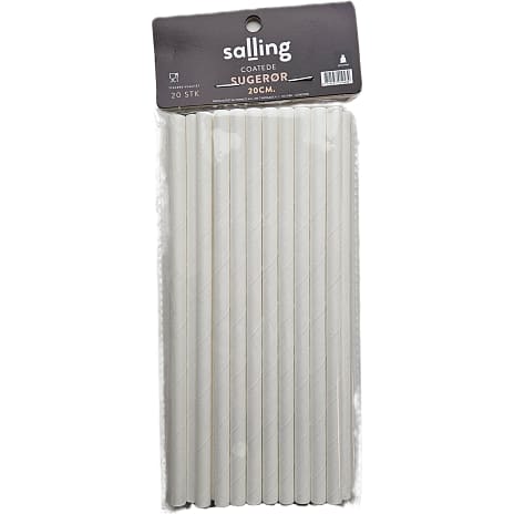 Salling sugerør 20-pak - hvid