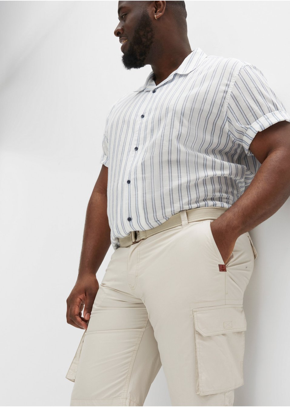 Bermuda cargo avec ceinture, Regular Fit