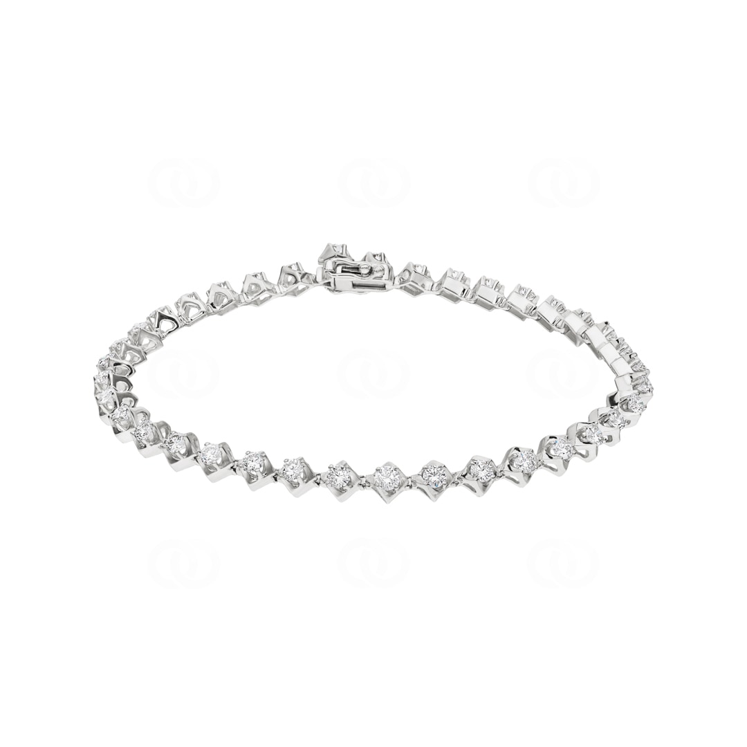 2.00 Karat Diamanten Tennisarmband 750/18 K Weissgold