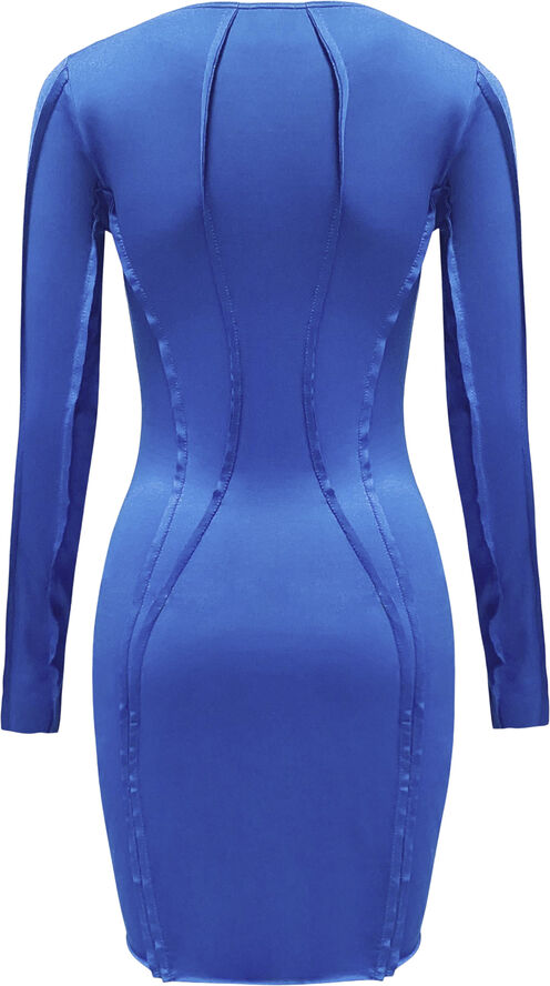 OW Collection Twist Mini Dress Blue