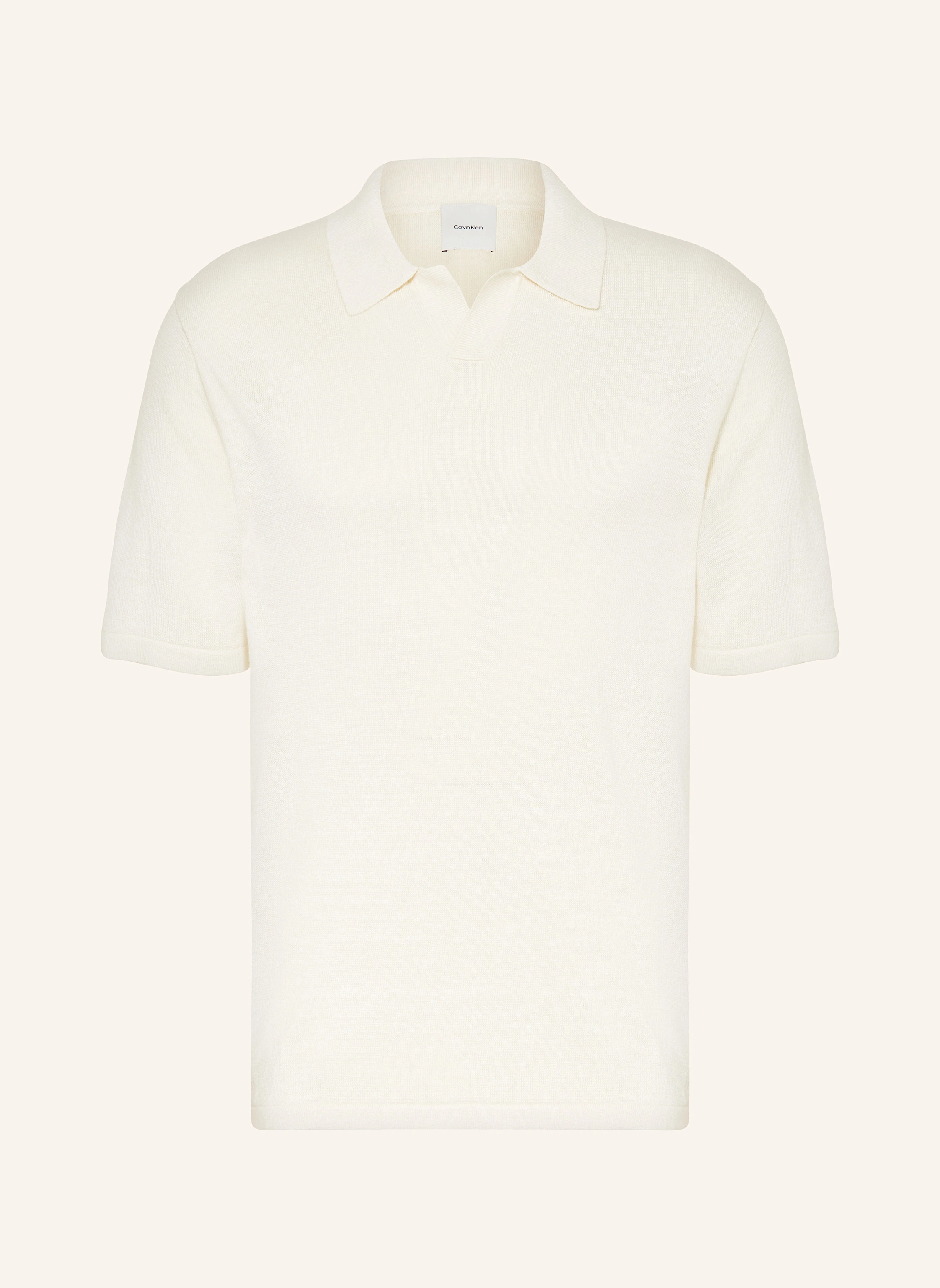 Calvin Klein Strick-Poloshirt Regular Fit mit Leinen und Seide