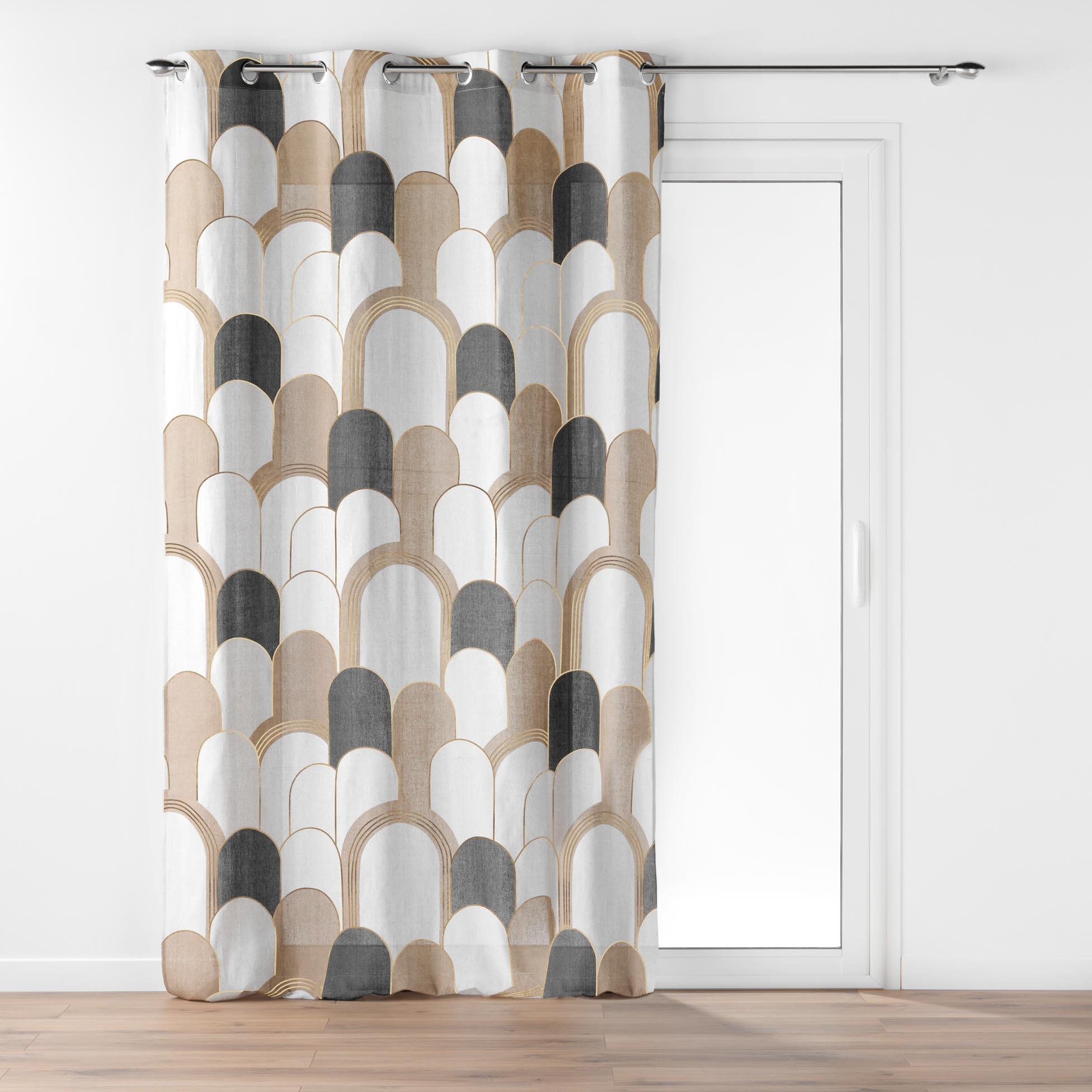RIDEAU OEILLETS 140X240CM IMPRIME METAL DENALI