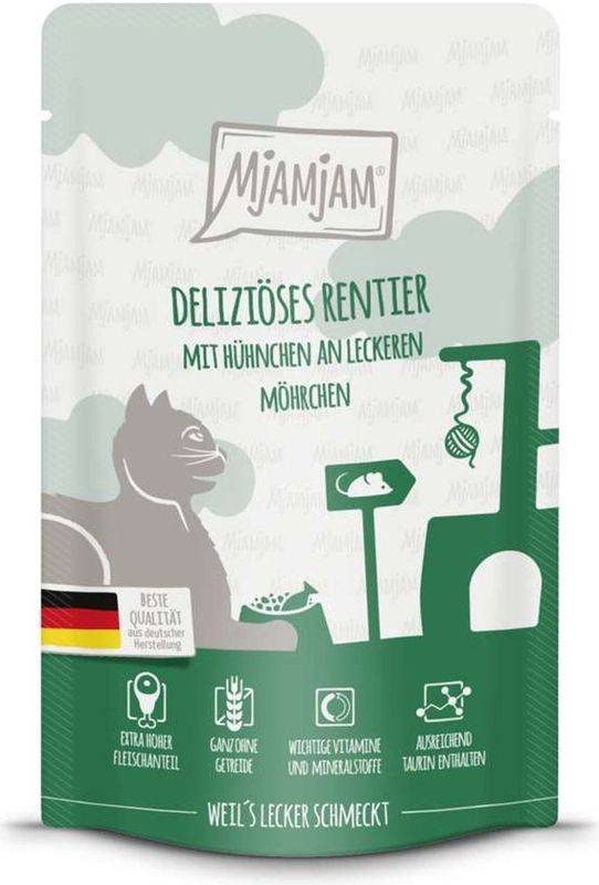 Mjamjam - Maaltijdzakje - Rendiervlees, Kip en Wortel - 125 g