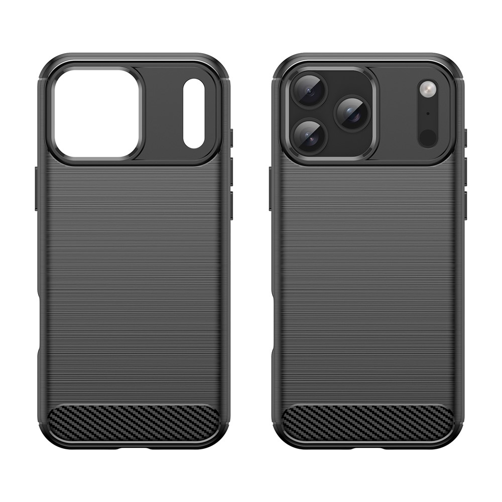 iPhone 17 Pro Max Gummi Case Schutzhülle Carbon Look - Schwarz