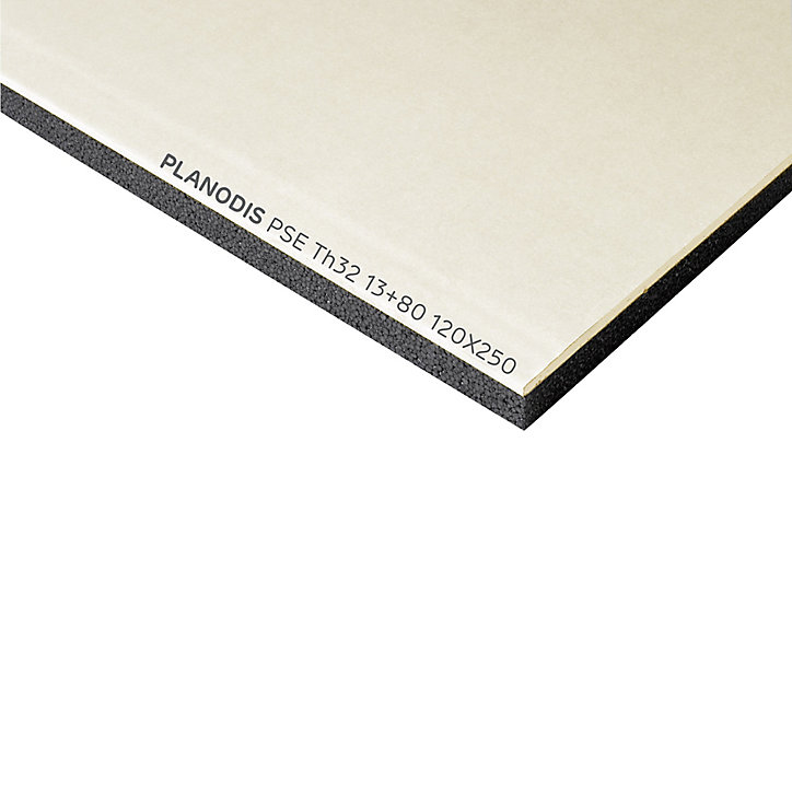 Plaque de doublage Planodis (TH 32) 250 x 120 cm, ép.12,5 mm + 80 mm (vendue à la plaque) zone « Nord »