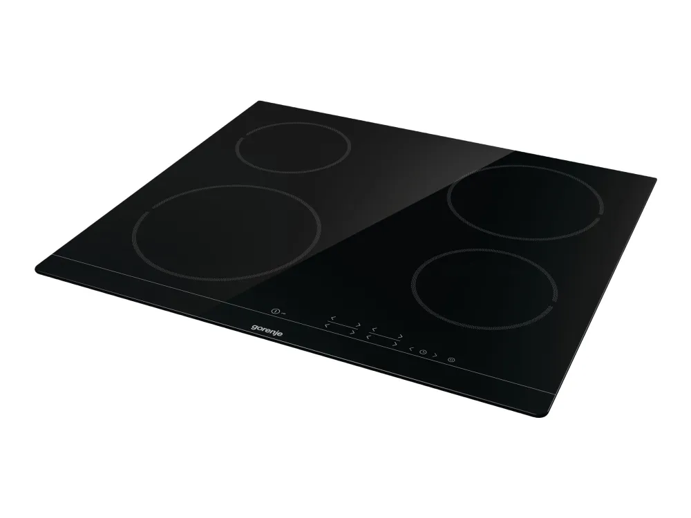 Gorenje ECT641BSC - Keramisk kogeplade - 4 plader - Niche - bredde: 56 cm - dybde: 49 cm - med slebne sider - sort