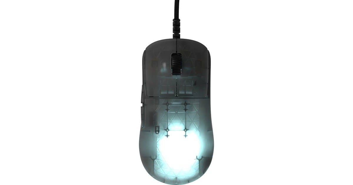 Endgame GearOP1 RGB Gaming Muis - Dark Frost  (Zwart/transparant, 50 - 26.000 DPI, RGB led)