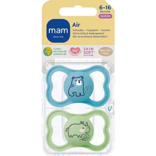 Schnuller Air Silikon 6-16 blue