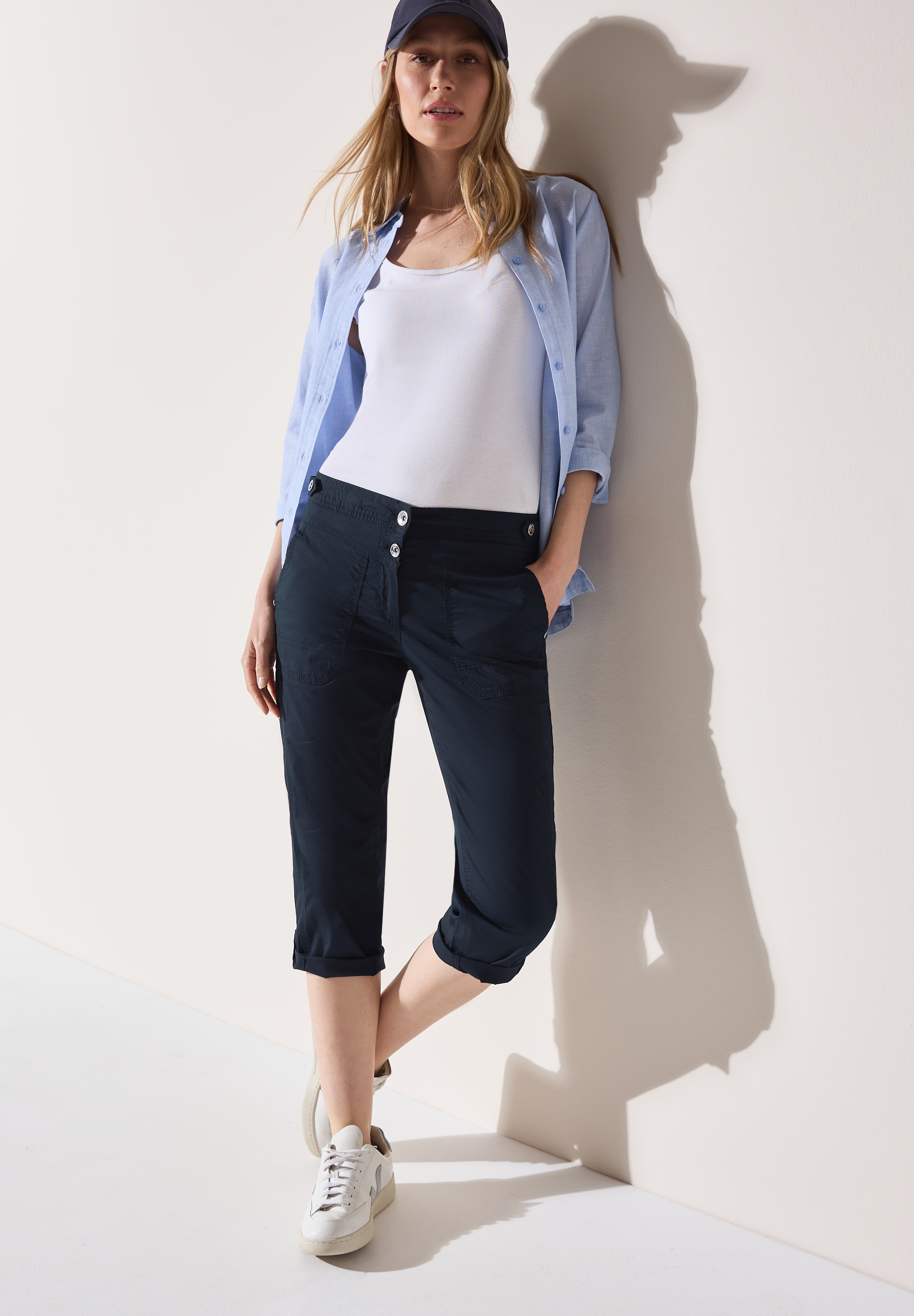 Cecil Caprihose »Style New York«  Sommerhose mit Knopfdetails am Bund