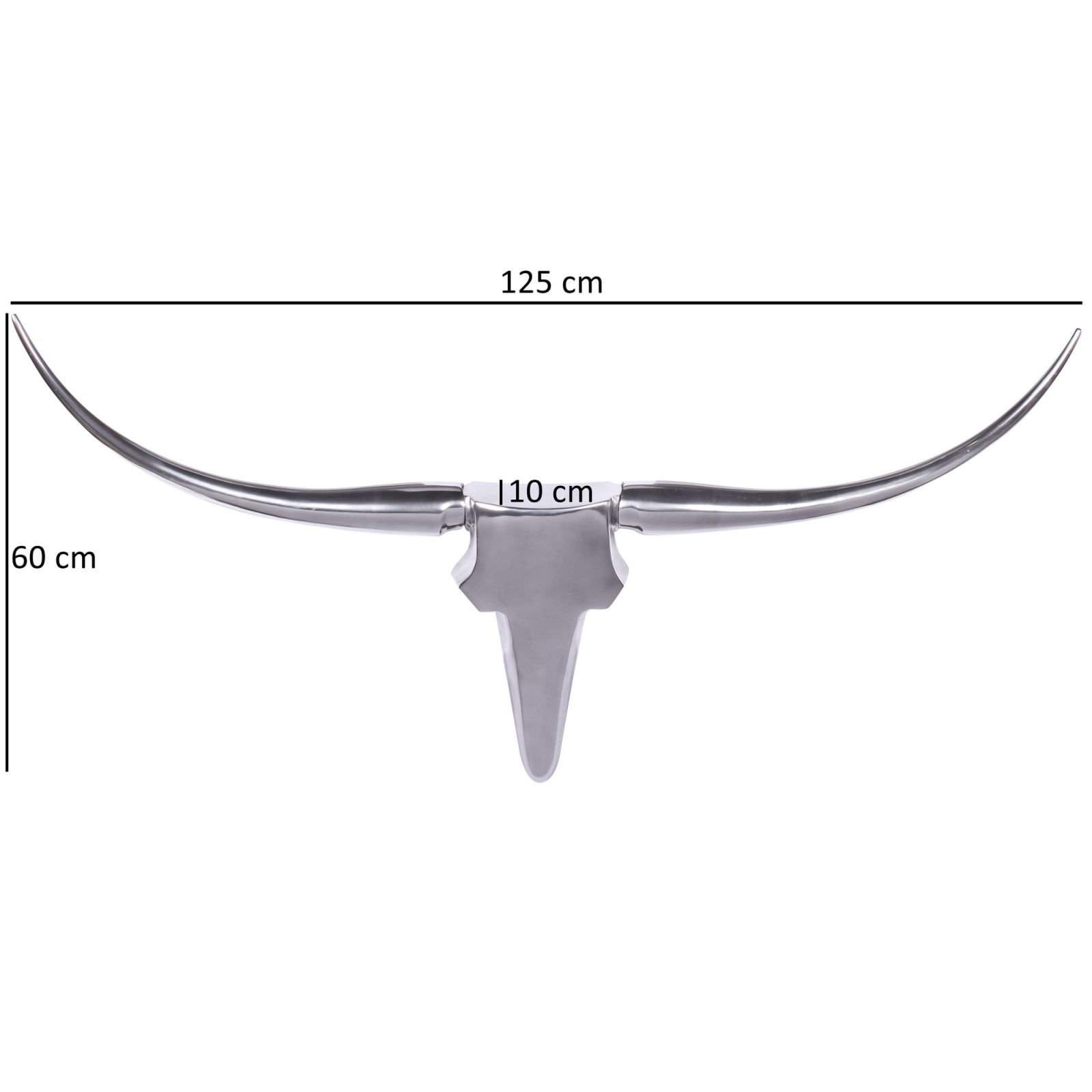 Wandgeweih - silber - Aluminium - 125 cm