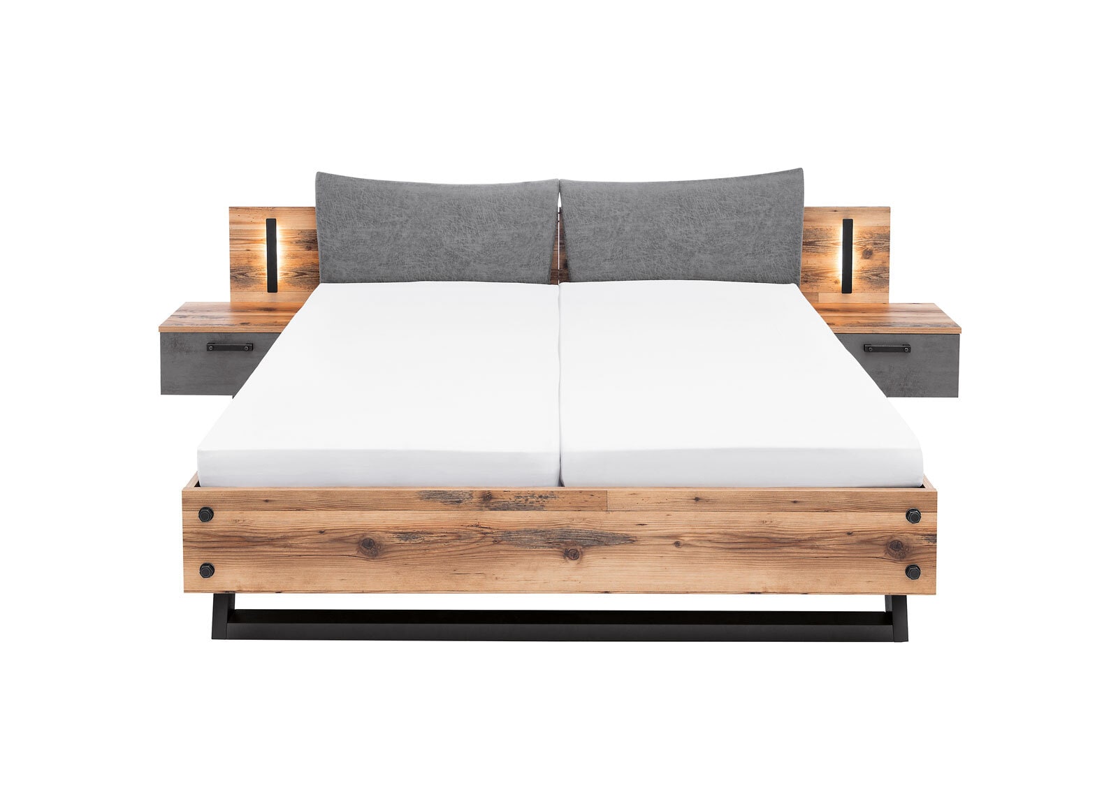 Bettanlage Dover Grau/Braun 180 x 200 cm
