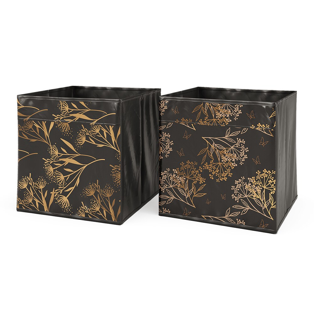 Vicco Faltbox Aufbewahrungsbox Regalbox Schwarz Gold Floral 1 Hartkarton Ablage