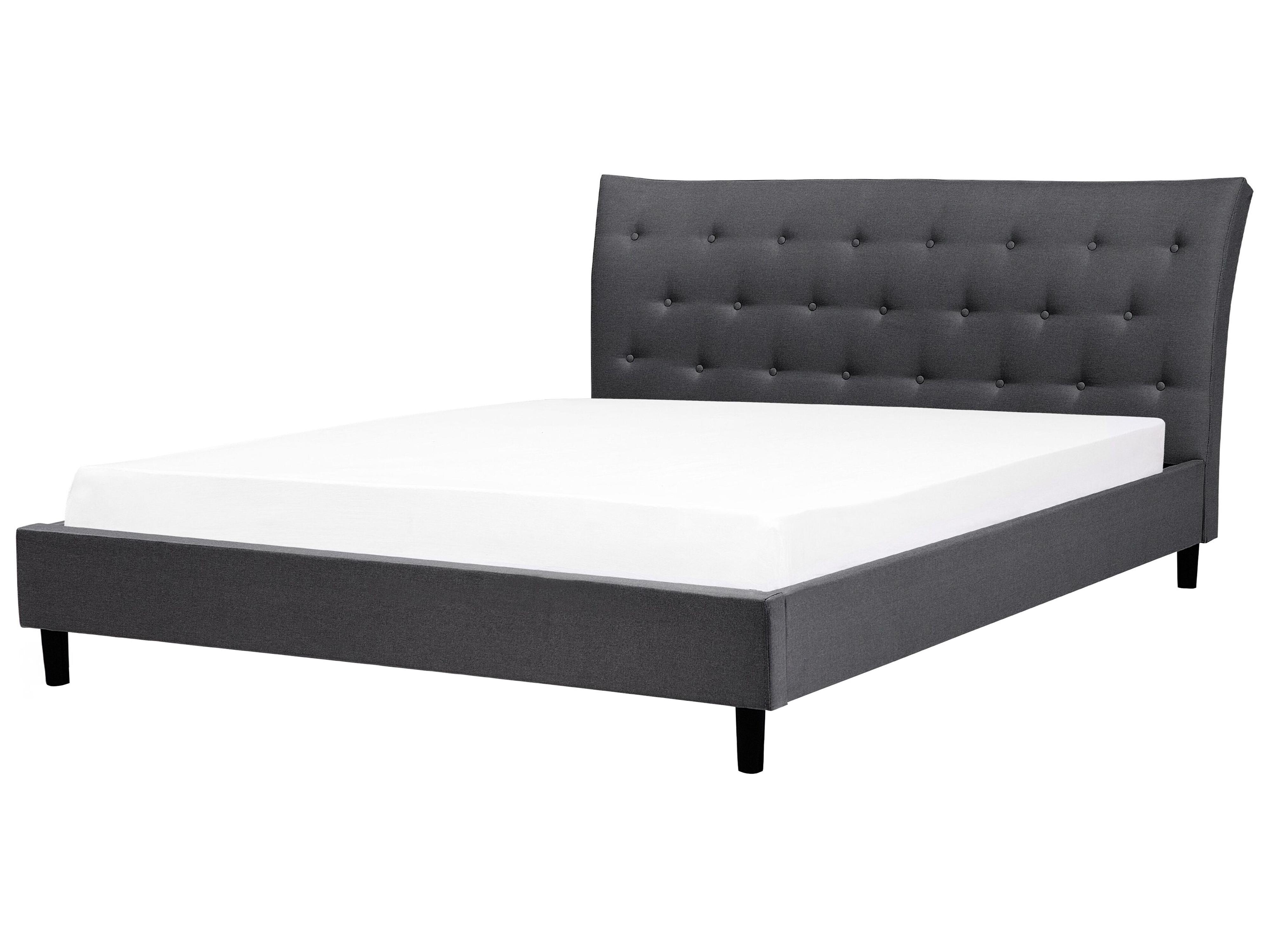 Bed Stof SAVERNE 180 x 200 cm Donkergrijs