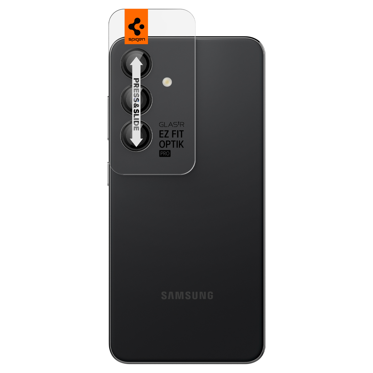 (2er Set) Samsung Galaxy S24  Plus Glas Tr EZ Fit Optik Pro Kamera Objektiv Protector Panzer Glas Case Friendly mit Rahmen (AGL07433)