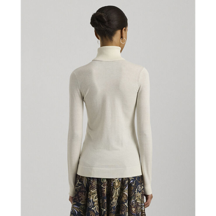 Lauren Ralph Lauren MODAL SILK NYLON-LS SWEATER Mascarpone cream