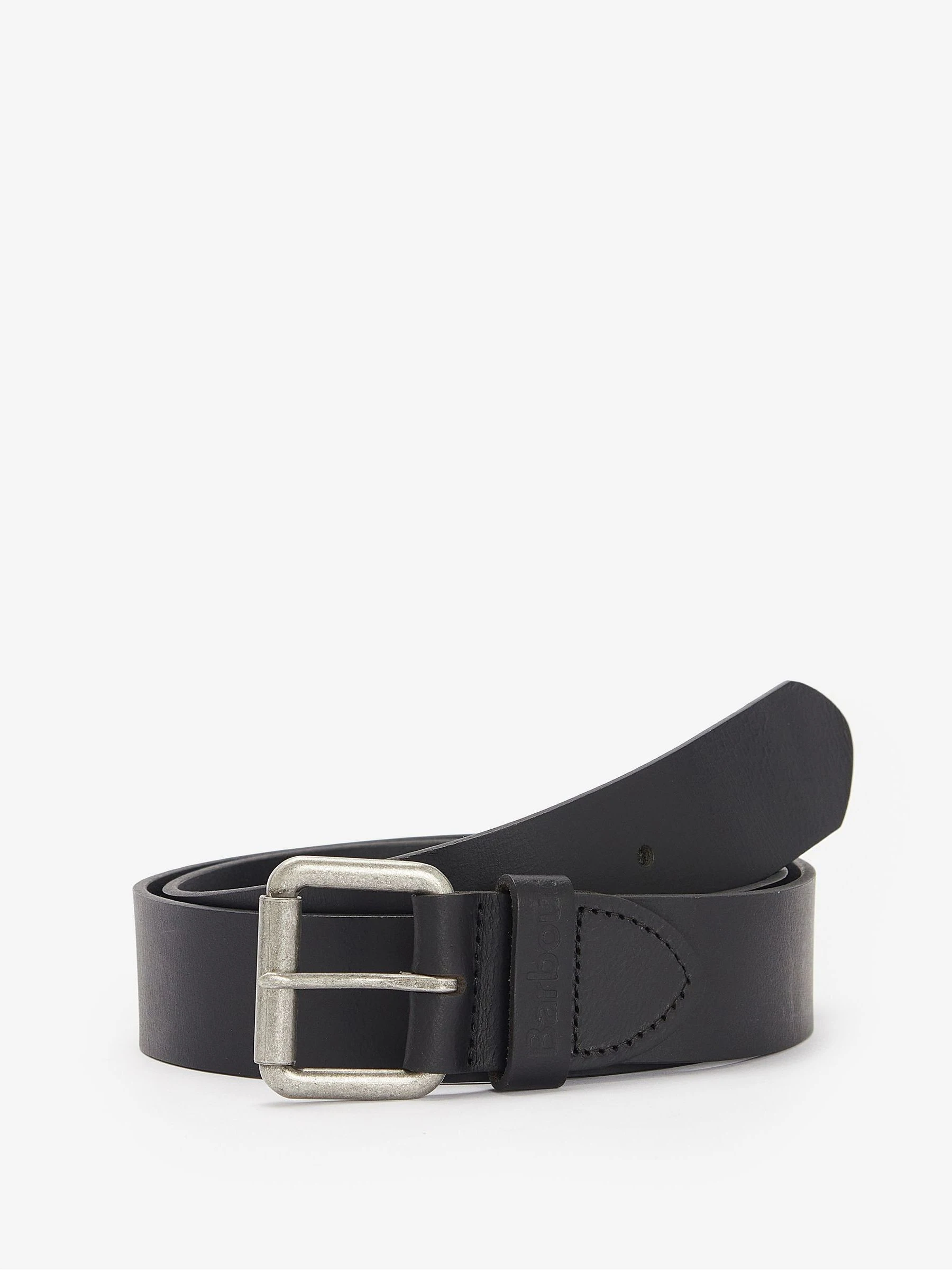 Zwart - Barbour® matte leren riem