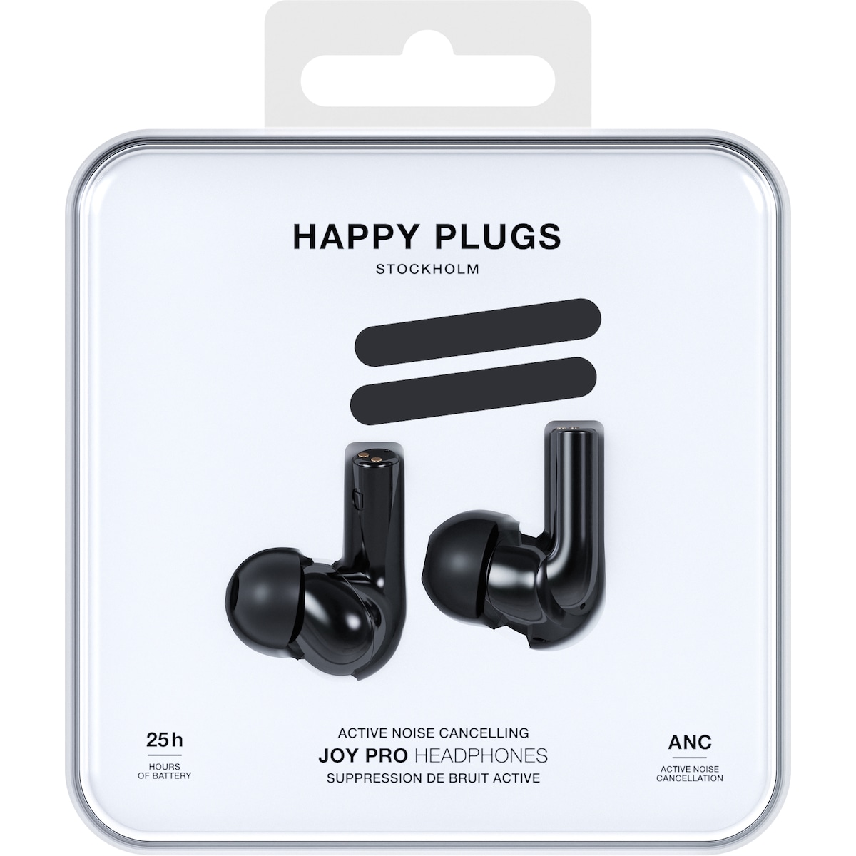 Happy Plugs Joy Pro helt trådløse in-ear hodetelefoner (sort)