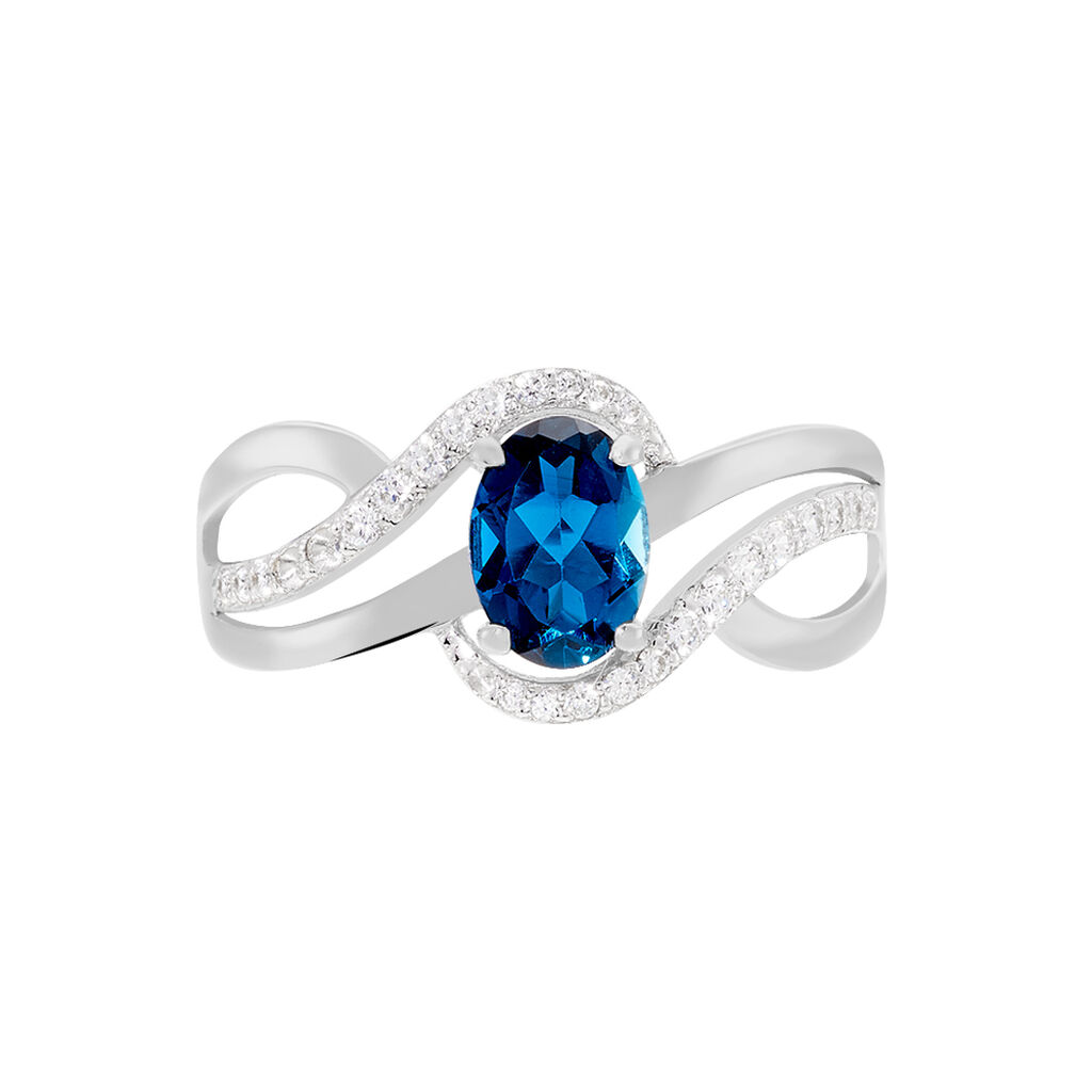 Bague Josyne Or Blanc Topaze Et Oxyde De Zirconium