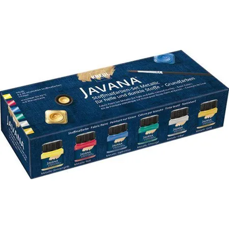 KREUL Javana Stoffmalfarben Metallic Grundfarben Set 6 x 20 ml