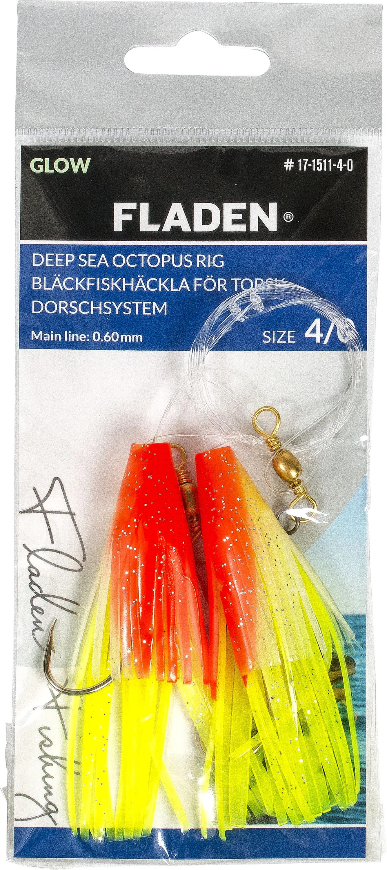 Fladen Fladen Glowing Squids Orange #8/0 0,80mm