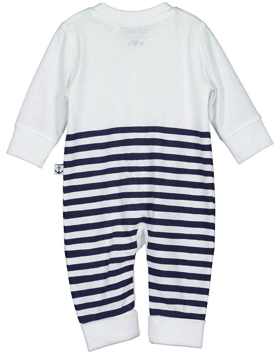 Strampler SHIP AHOY gestreift in white