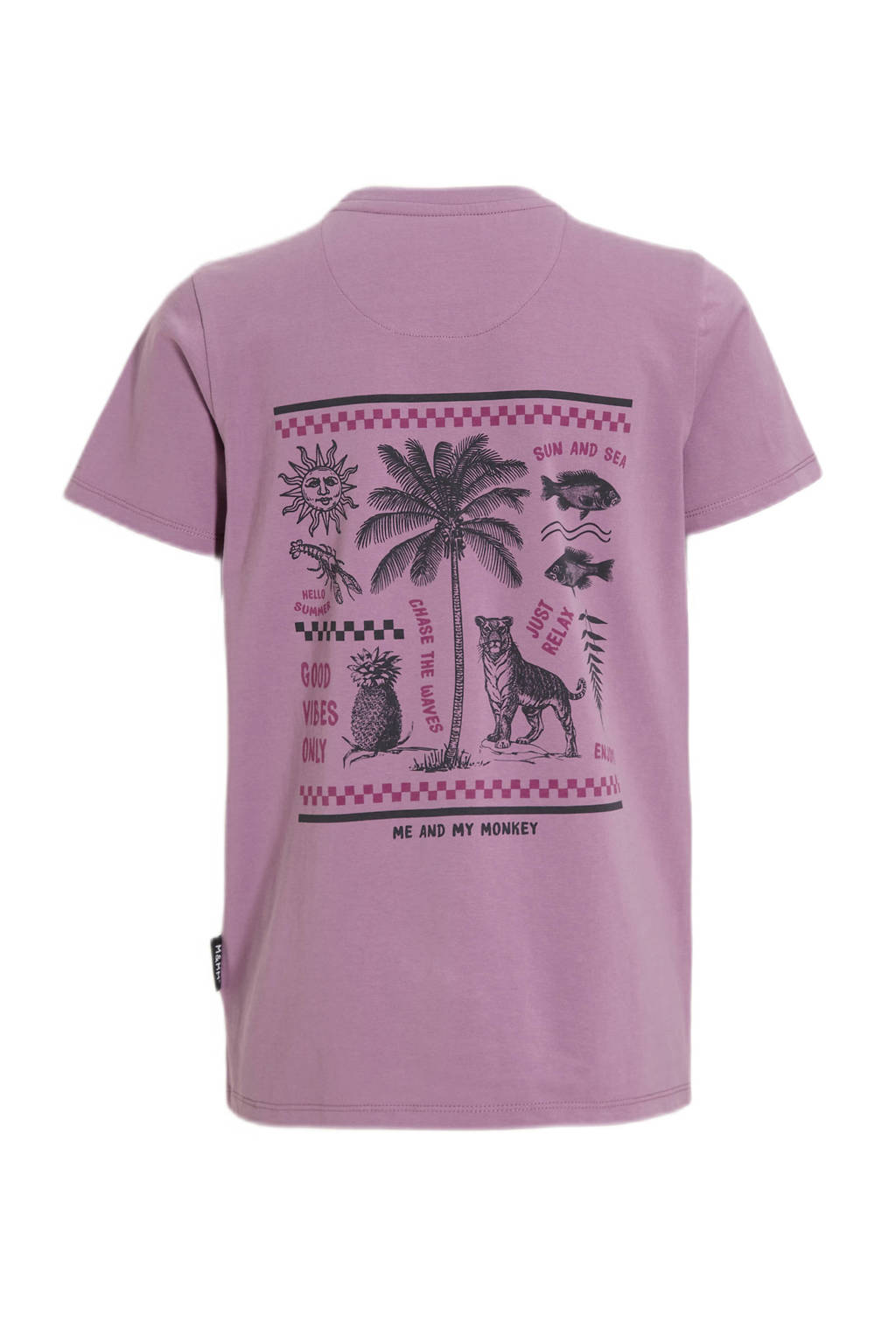 Me & My Monkey T-shirt Perat met printopdruk paars